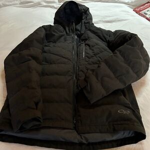 Outdoor Research (OR) waterproof down jacket with hood